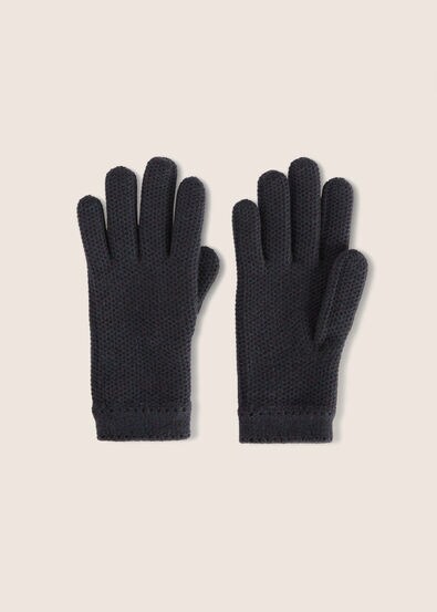 Crochet Glove In Cashmere Ocean Depths Melange Loro Piana