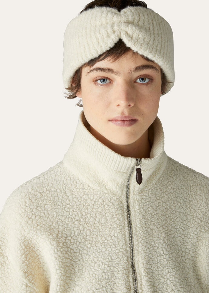 Cocooning Headband In Cashmere White Snow Loro Piana