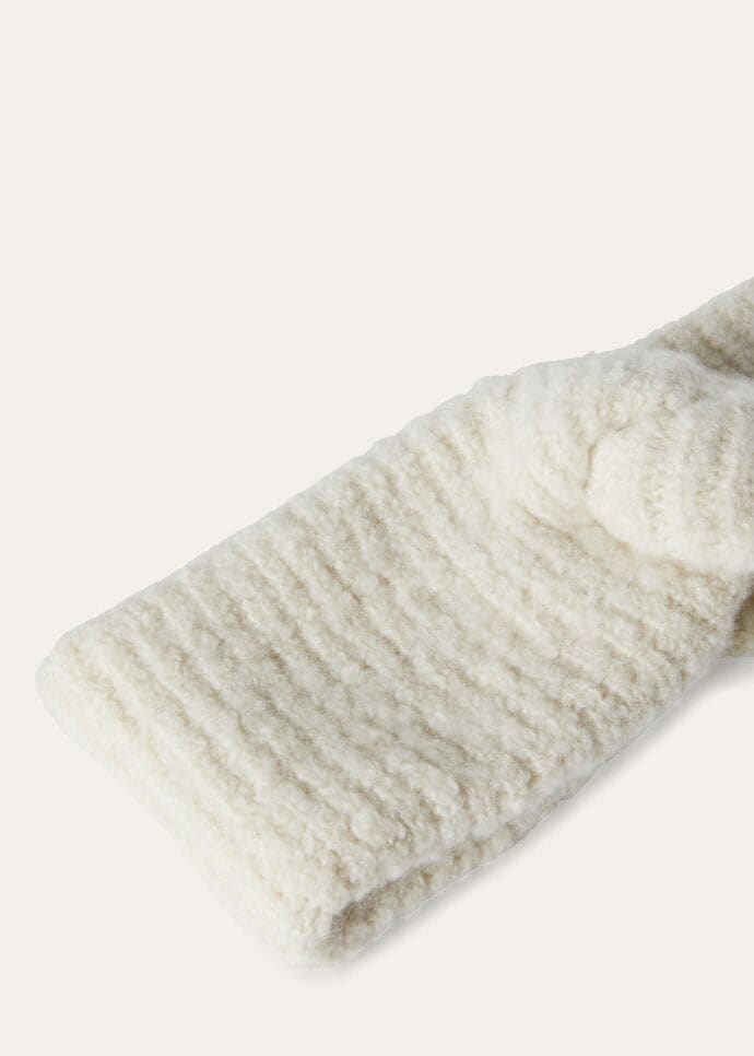 Cocooning Headband In Cashmere White Snow Loro Piana