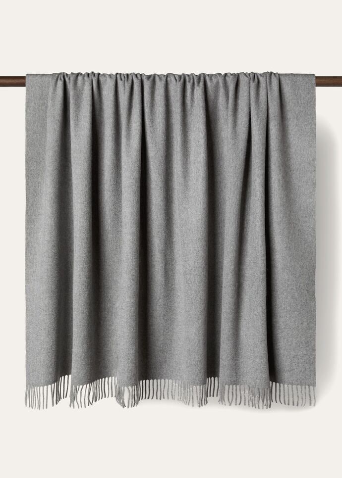 Loro Piana◆カシミヤ ブランケット ストライプ柄 フリンジ付き Loro Piana◇カシミヤ ブランケット ストライプ柄 フリンジ付き