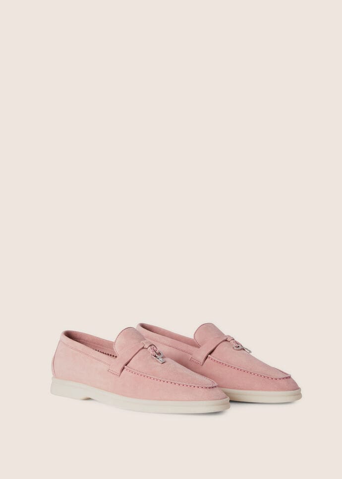 Summer Walk Suede Loafers in Beige - Loro Piana Kids