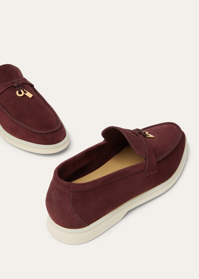 靴 Loro Piana Summer Charms Walk Summer Charms Walk Loafer Suede Oxblood | Loro Piana CA