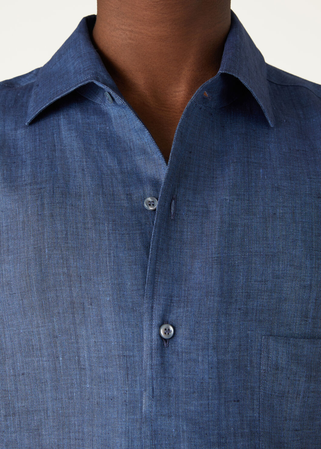 André Shirt Linen Stillwater Blue | Loro Piana IT