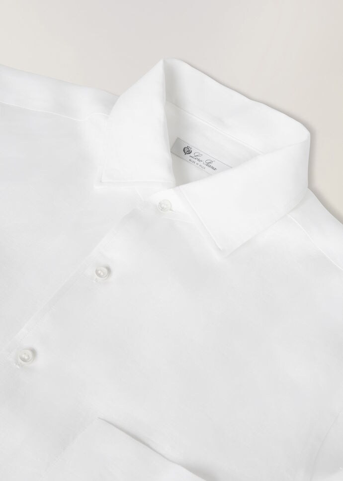 7,353円【定価8.8万程】Loro Piana ロロピアーナ リネン BDシャツ 白