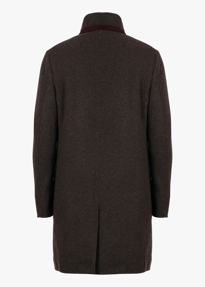 gray sweater coat