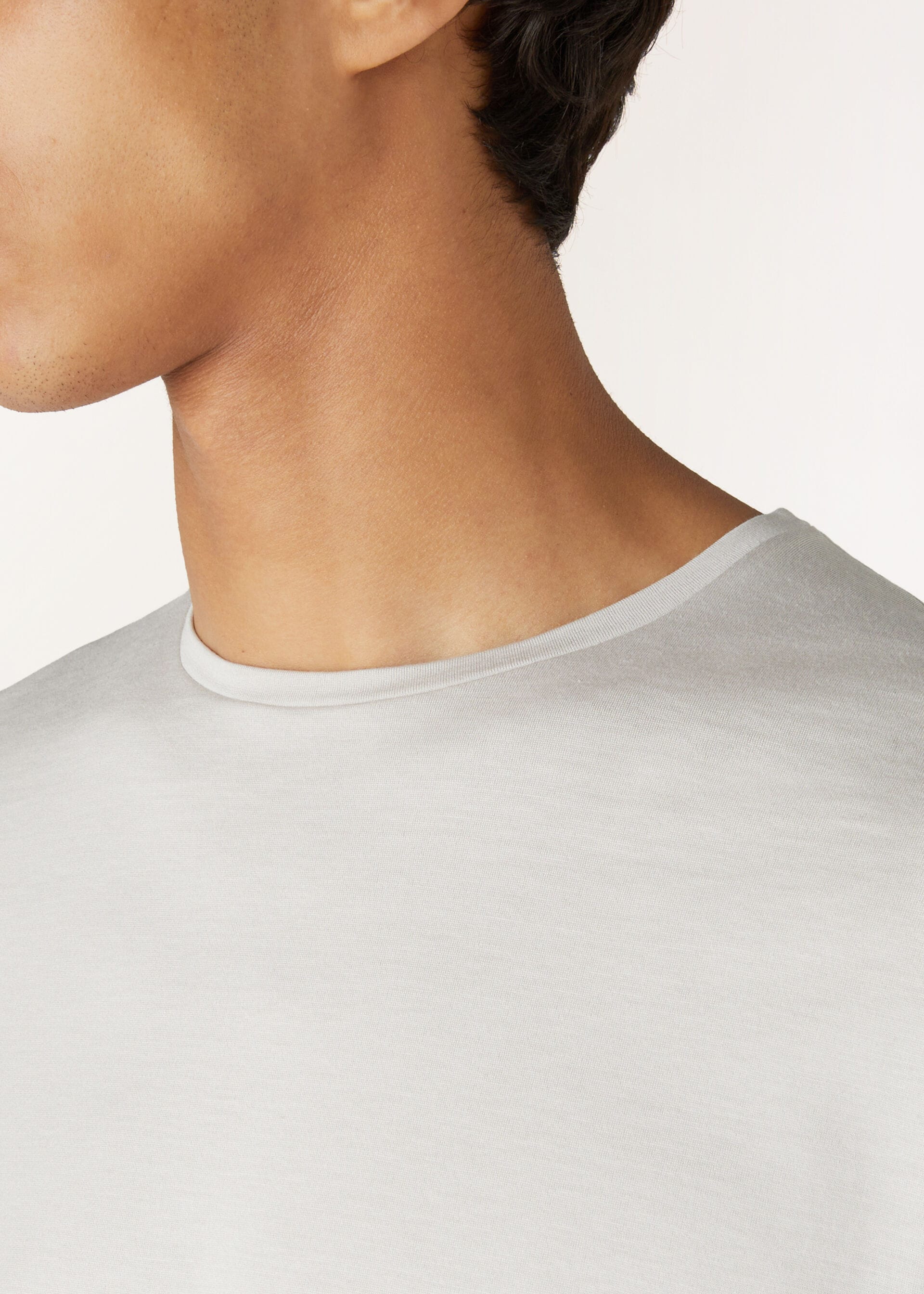 Soft TShirt Cotton, Silk Silver Gray Loro Piana US