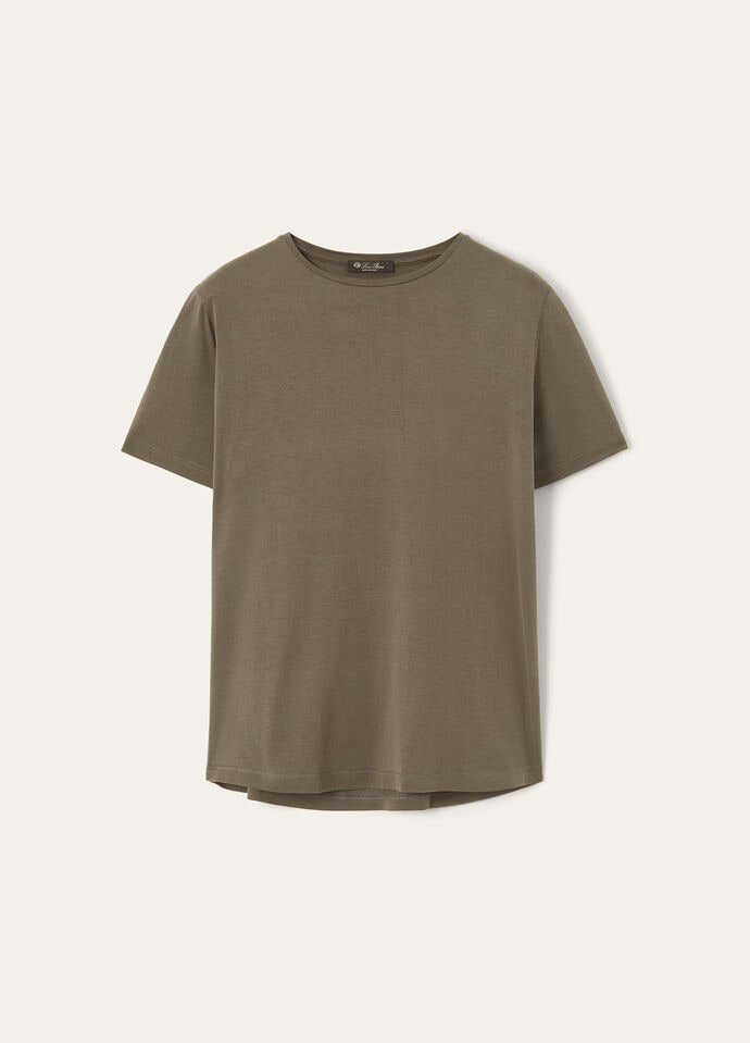 Loro Piana｜SHORT-SLEEVED ROUND NECK T-SHIRTS (FAF6128 1 Soft T-Shirt Silk, Cotton Sea Oak | Loro Piana US