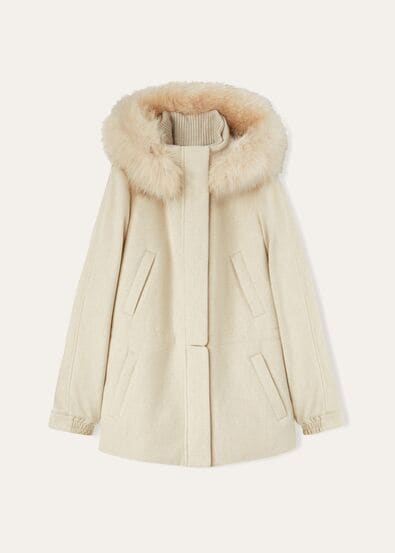 GIUB.LORO PIANA ICERY SHORT FUR STORM B.CAPP.VOLPE