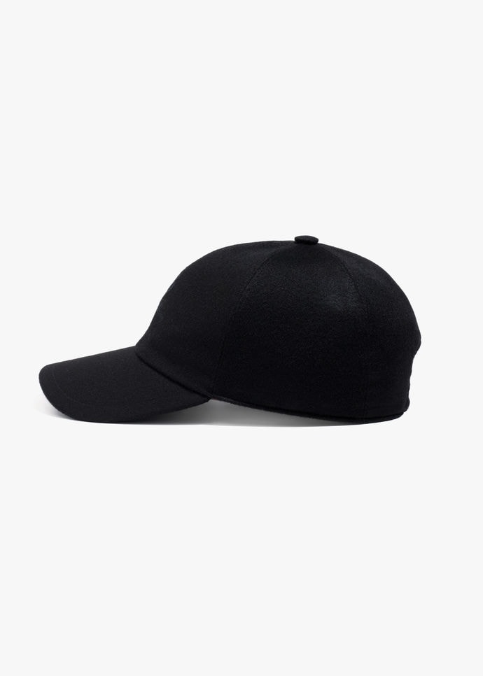 black cashmere baseball cap