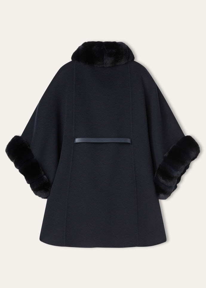 Salzburg Cape Cashmere Navy Blue | Loro Piana US