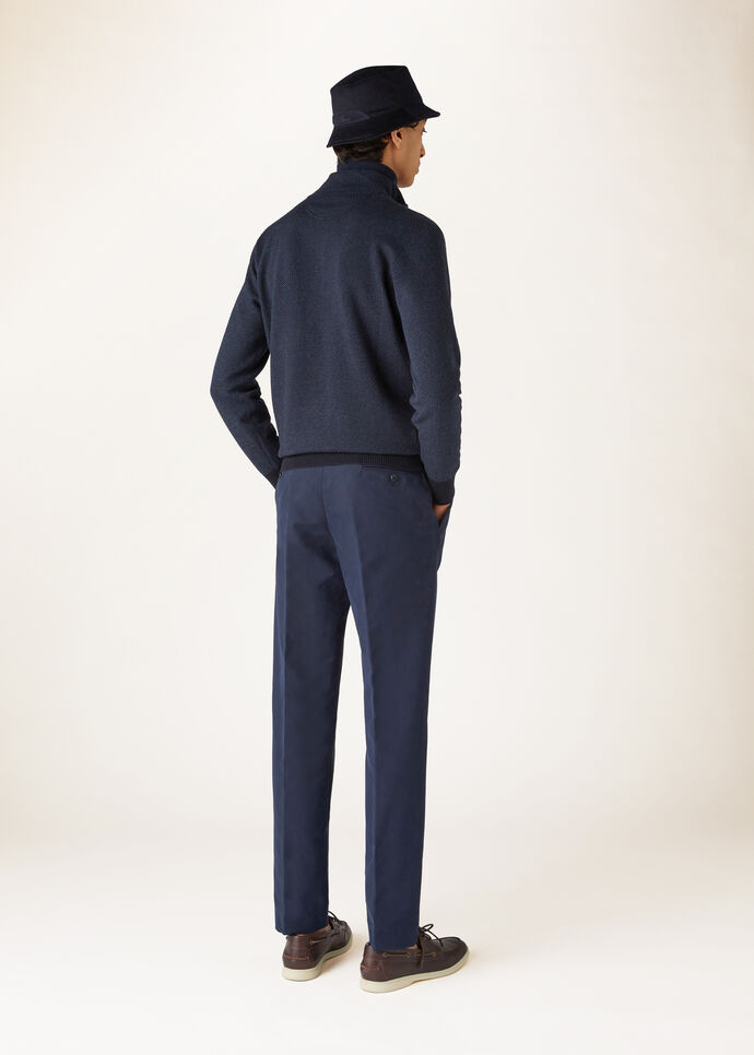 Roadster Mezzocollo Sweater in Cashmere Navy Blue/night Blue