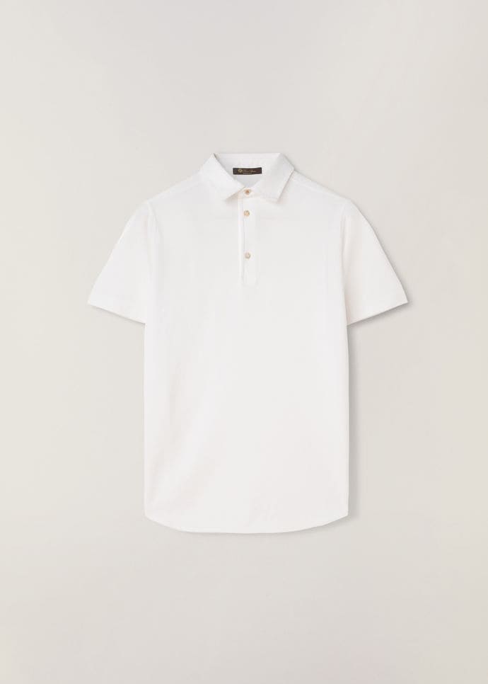 Loro Piana【希少 美品】半袖ポロシャツ S 白 ロロピアーナ メンズ-