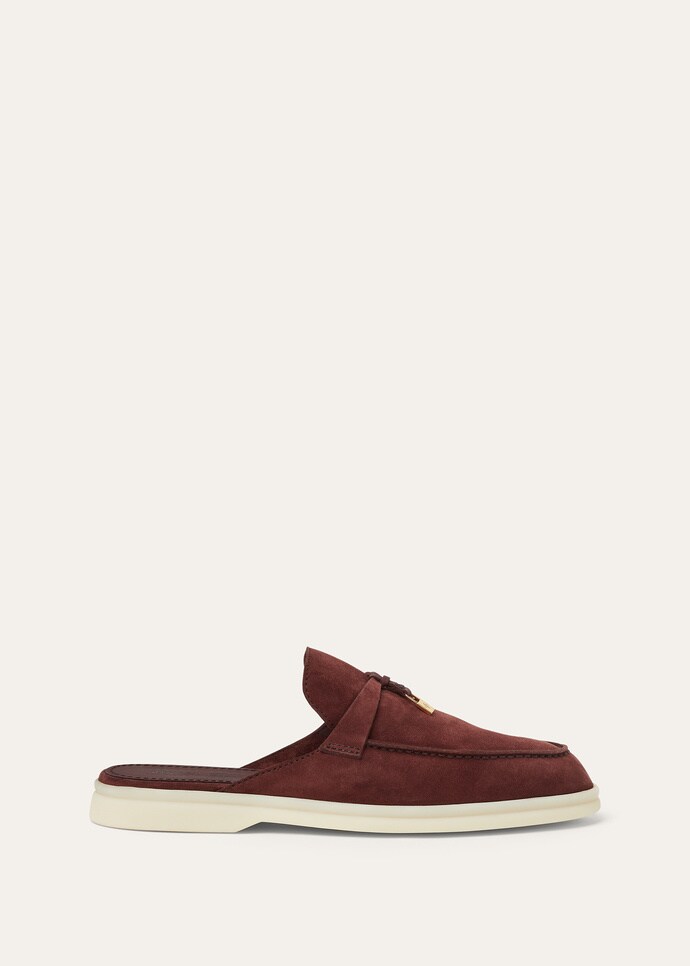 Mocassins Babouche Charms Walk cuir suédé Oxblood | Loro Piana FR