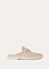 Babouche Charms Walk Loafers in Suede Linen | Loro Piana