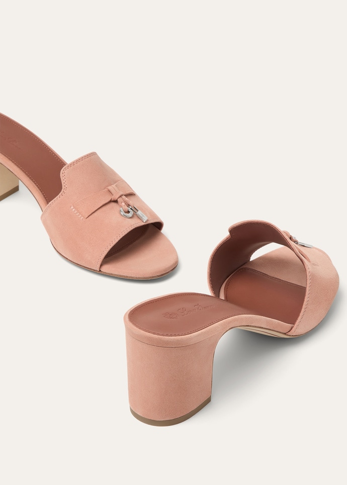Summer Charms Sandal Suede Goatskin Precious Rose | Loro Piana