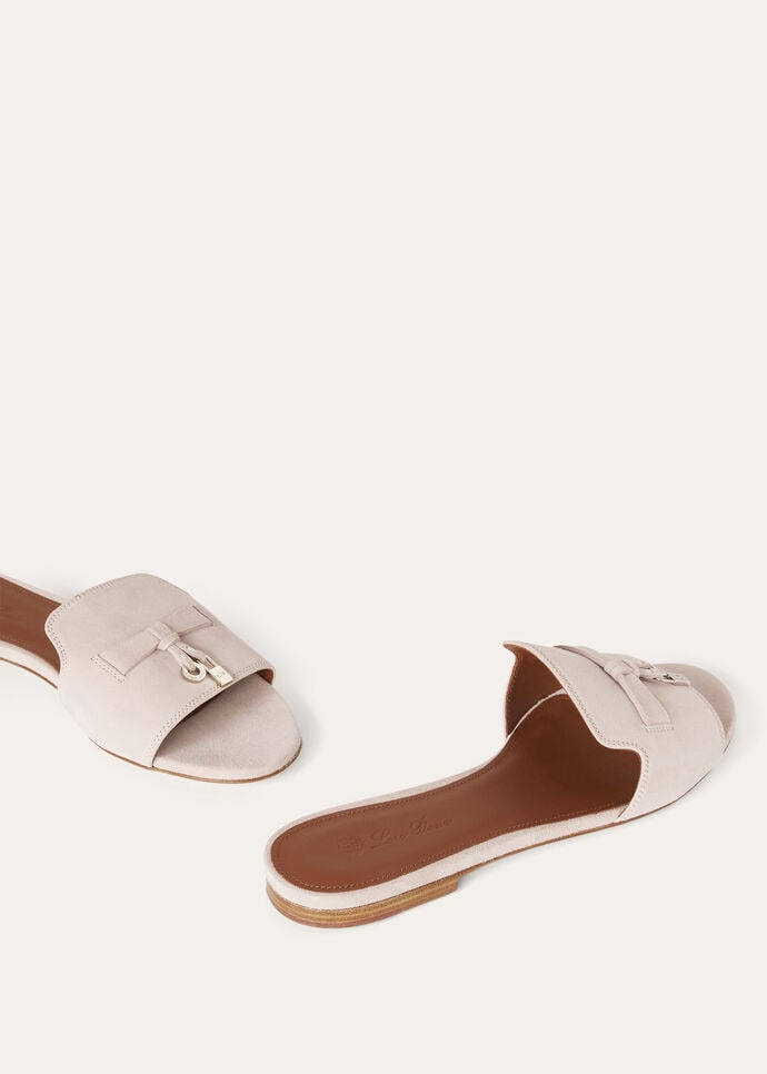 Summer Charms Sandal Suede Goatskin Pink Nouveau | Loro Piana US