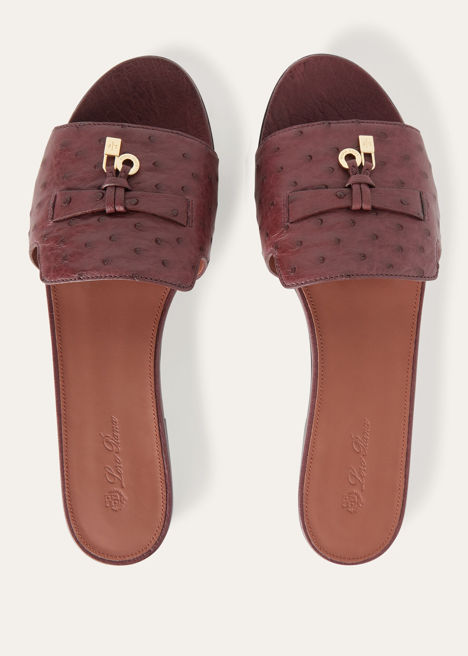 SUMMER CHARMS FLAT MULE OSTRICH