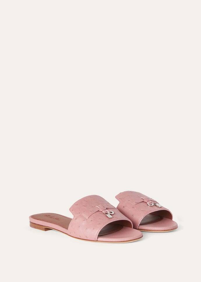 SUMMER CHARMS FLAT MULE OSTRICH_FAL0468_30GN_2