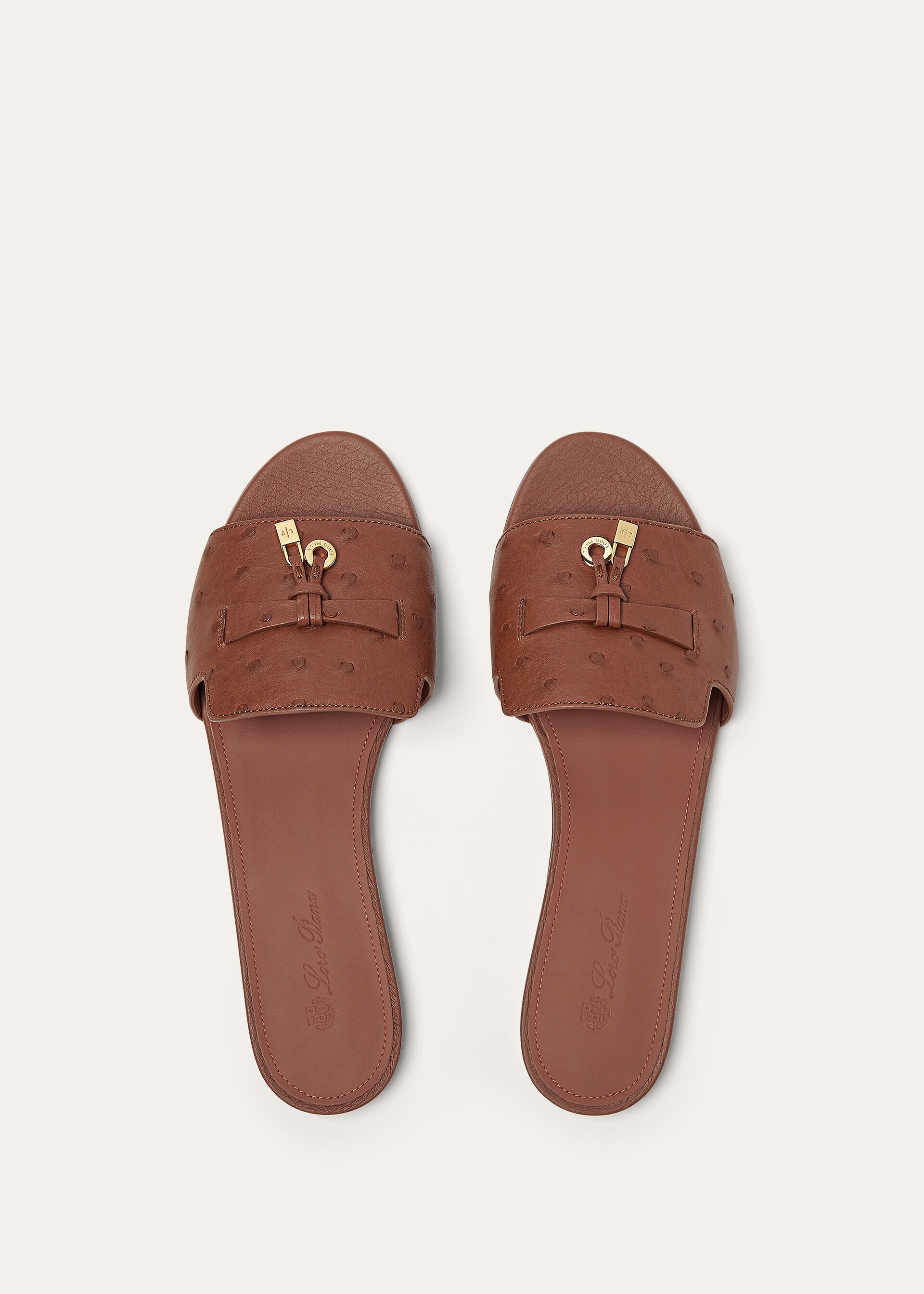 SUMMER CHARMS FLAT MULE OSTRICH