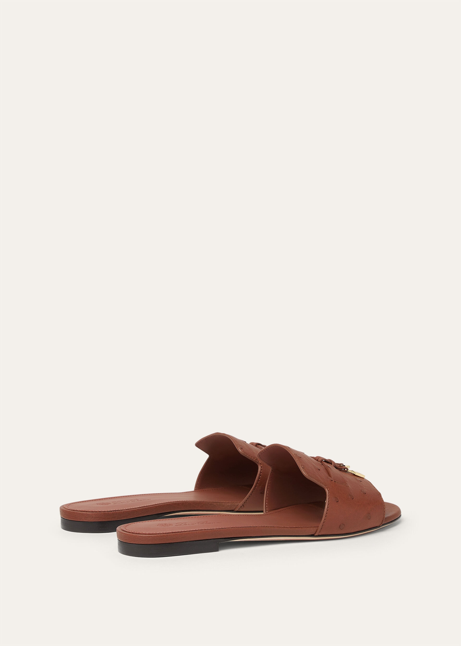 SUMMER CHARMS FLAT MULE OSTRICH