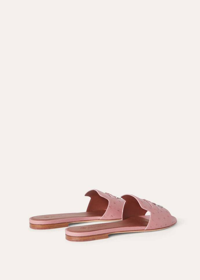 SUMMER CHARMS FLAT MULE OSTRICH_FAL0468_30GN_3
