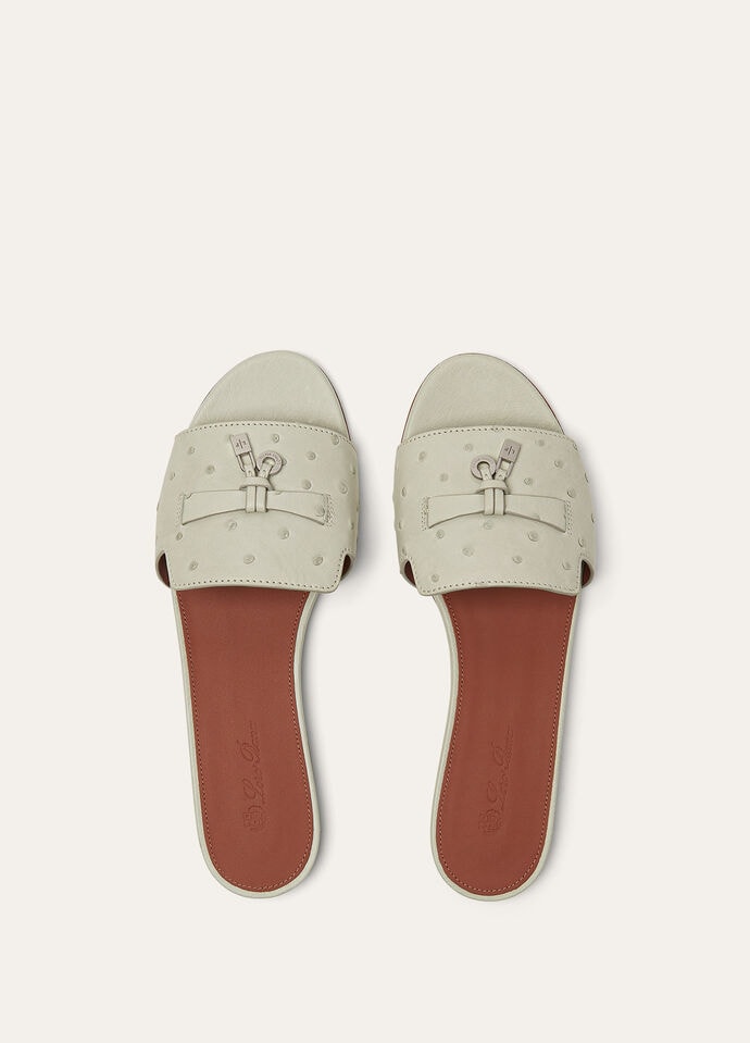 SUMMER CHARMS FLAT MULE OSTRICH_FAL0468_60L0_36,5_6