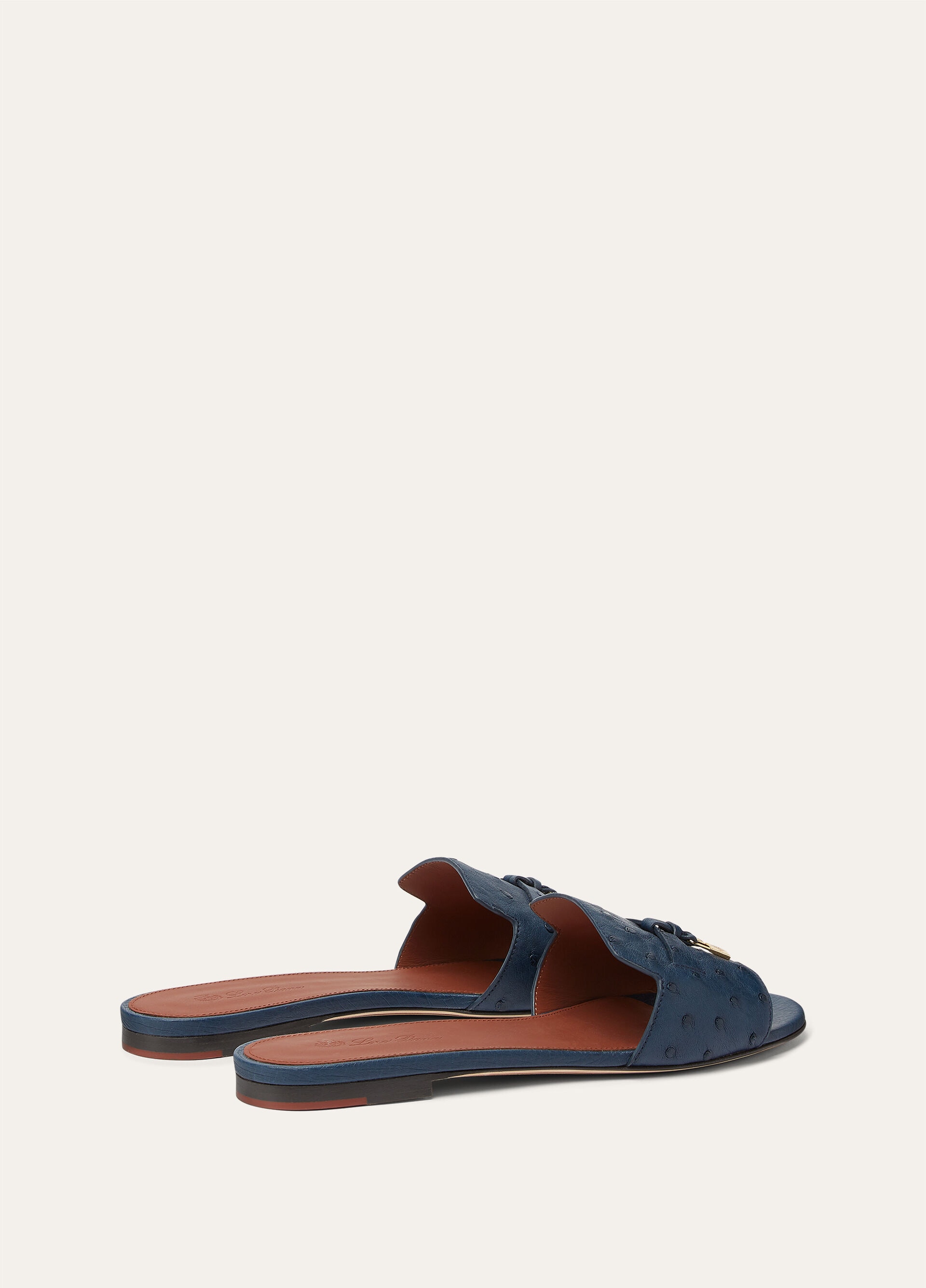 SUMMER CHARMS FLAT MULE OSTRICH