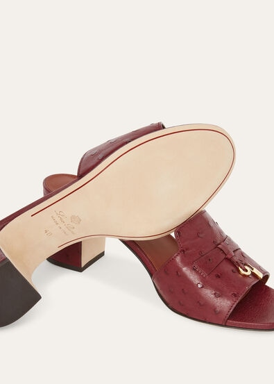 SUMMER CHARMS HEELED MULE T55 OSTRICH