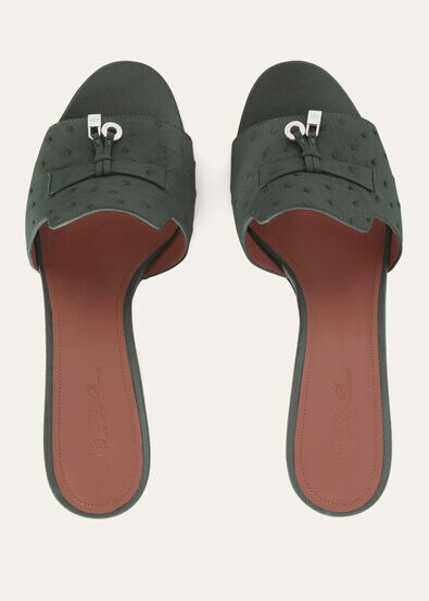 SUMMER CHARMS HEELED MULE T55 OSTRICH