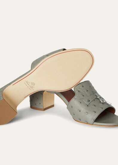 SUMMER CHARMS HEELED MULE T55 OSTRICH