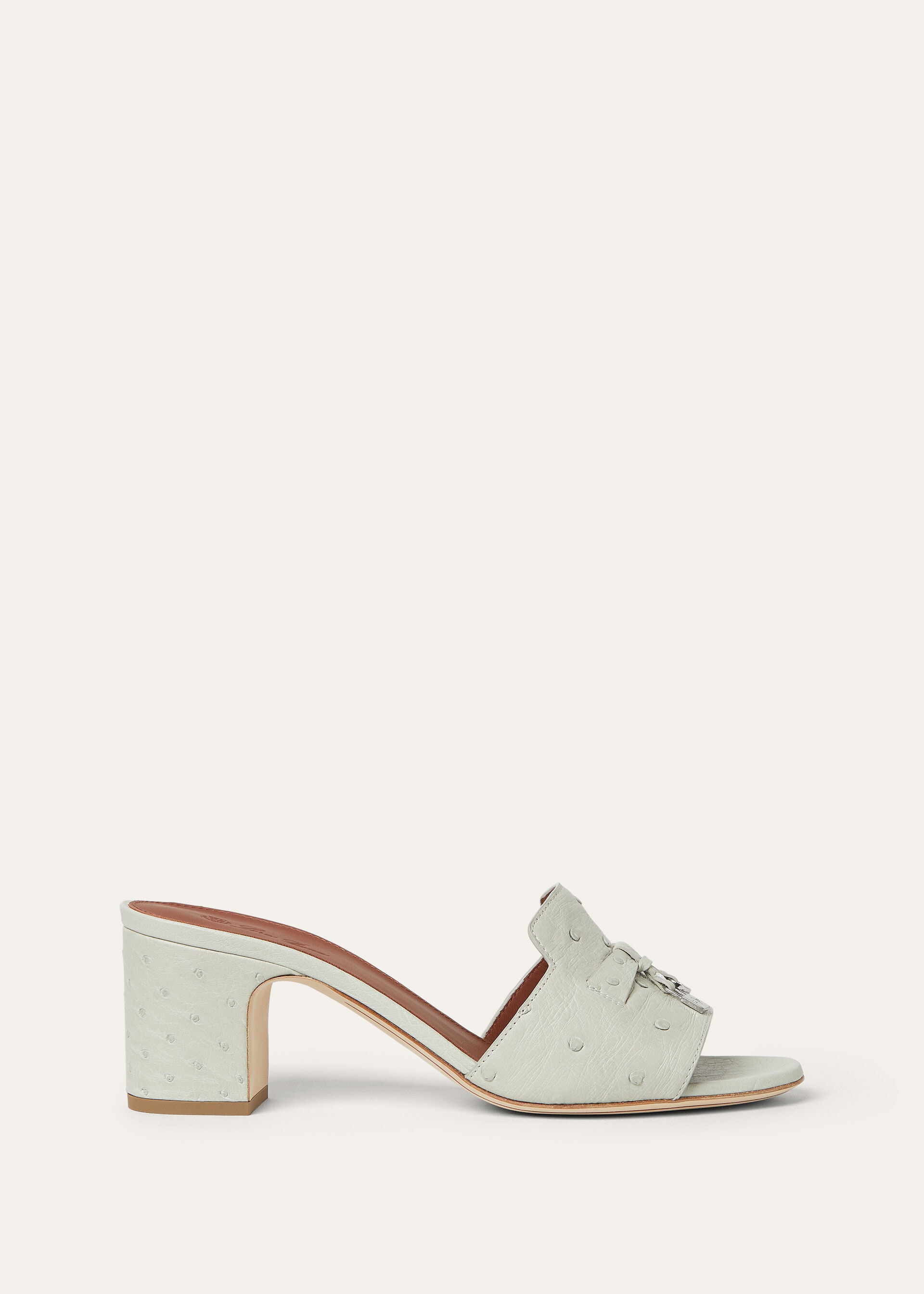 SUMMER CHARMS HEELED MULE T55 OSTRICH