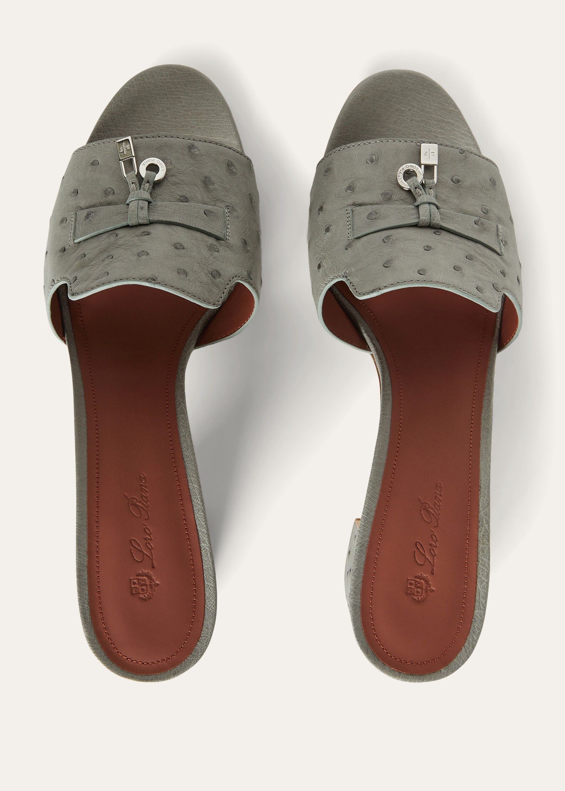 SUMMER CHARMS HEELED MULE T55 OSTRICH