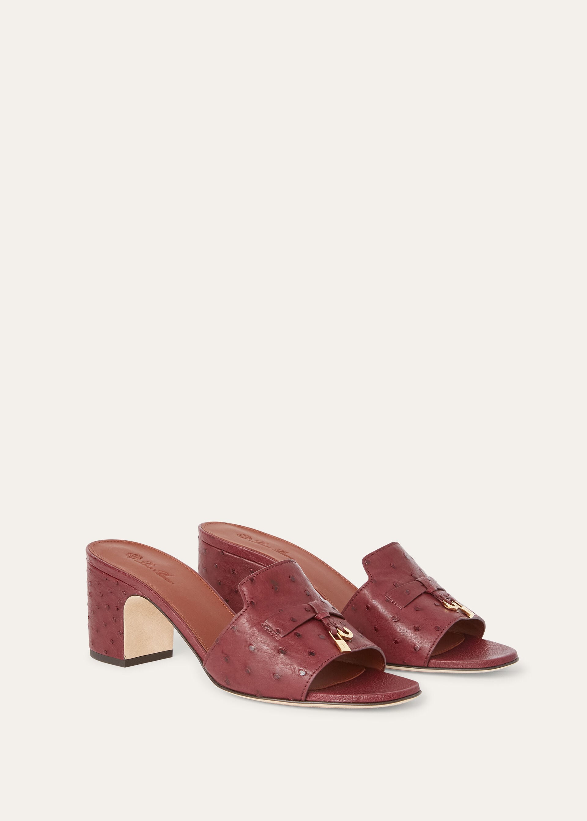 SUMMER CHARMS HEELED MULE T55 OSTRICH
