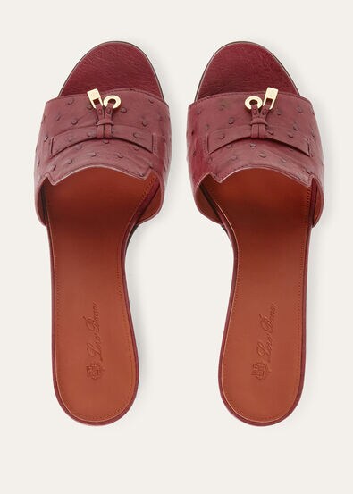 SUMMER CHARMS HEELED MULE T55 OSTRICH