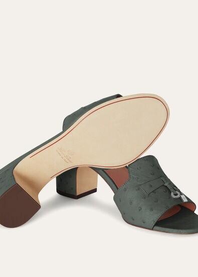 SUMMER CHARMS HEELED MULE T55 OSTRICH