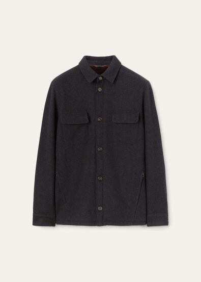 Sweater Overshirt in Cashmere Navy Blue | Loro Piana