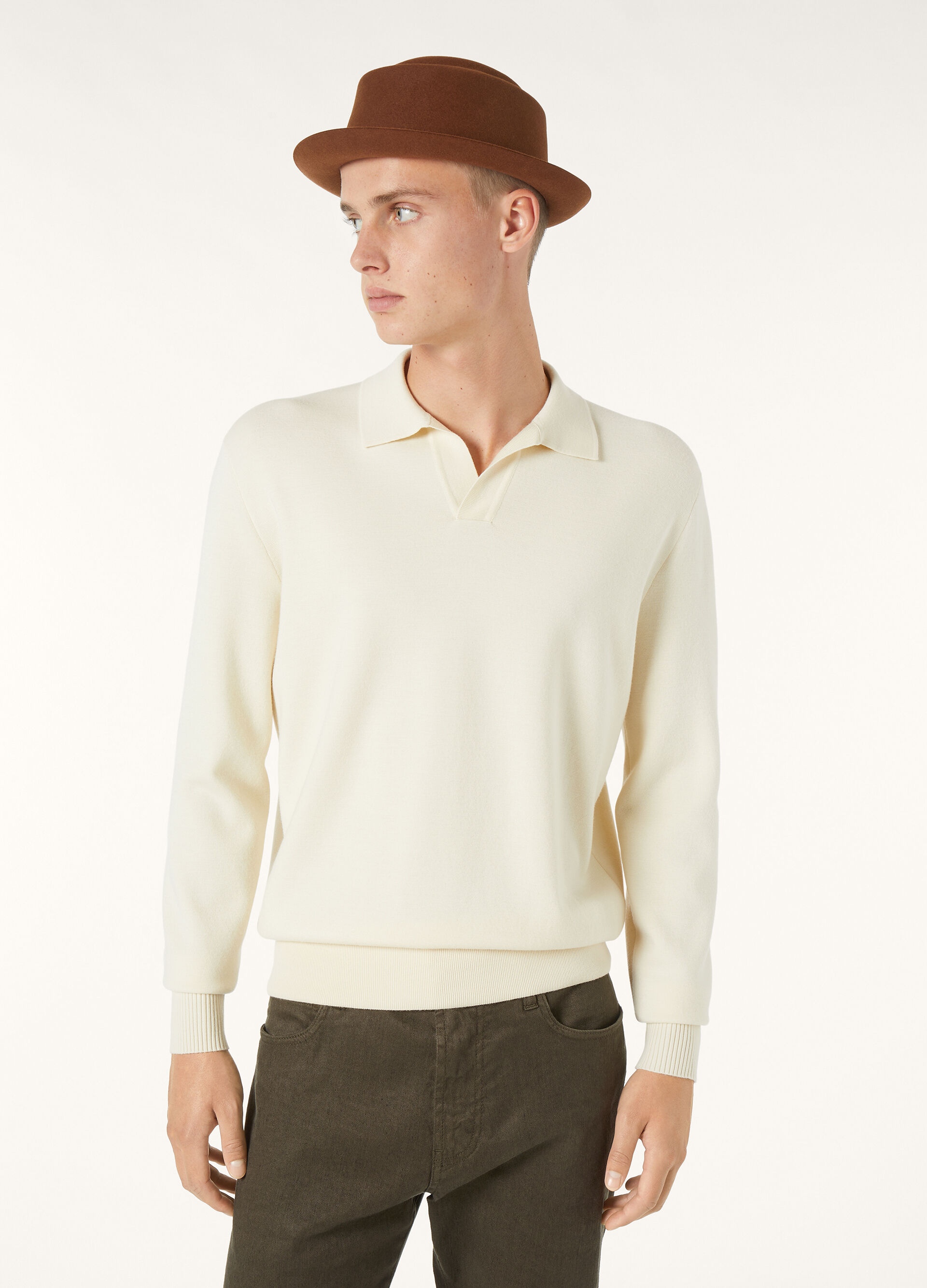 EMPIRE WISH WOOL POLO BUTTONLESS GG 18