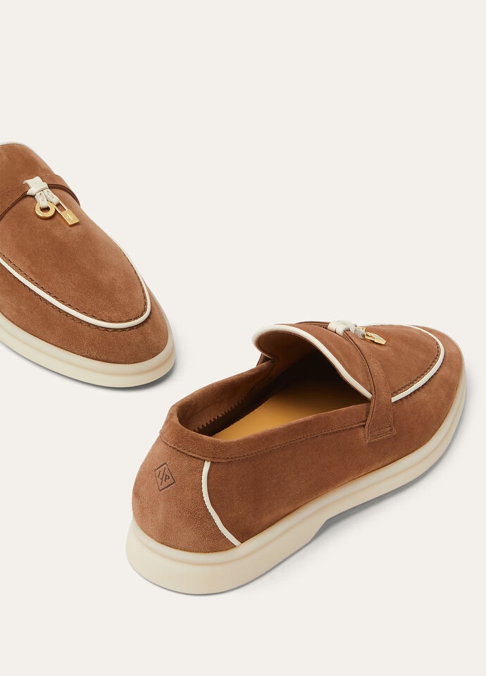 Summer Charms Walk Loafer Suede Mole | Loro Piana US