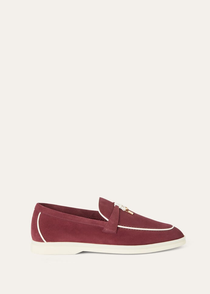 Summer Charms Walk Loafer Suede Azuki Beans | Loro Piana US