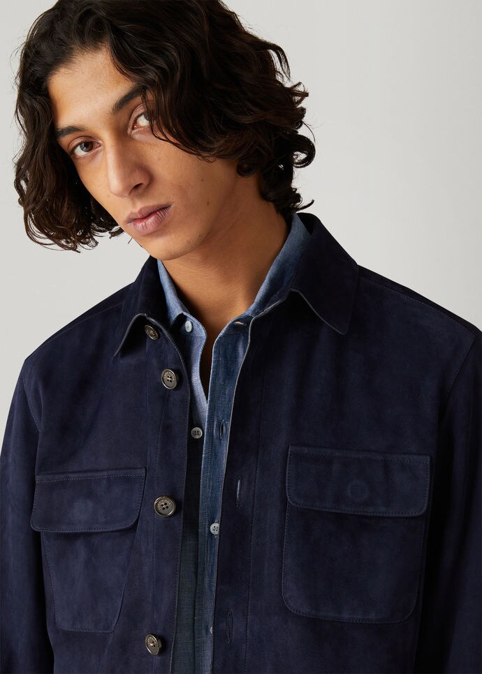 Loro Piana Overshirt in Kidskin Very Dark Blue | Loro Piana