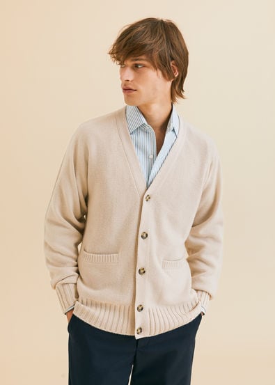 Essentials Cardigan in Cotone Uomo