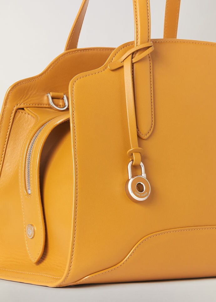 padlock charm-dyed calfskin