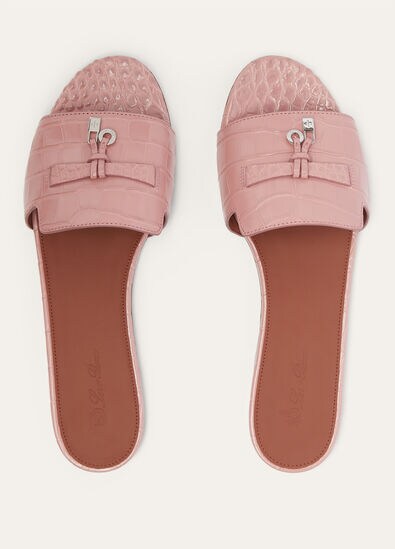 SUMMER CHARMS FLAT MULE ALLIGATOR