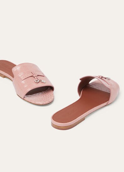 SUMMER CHARMS FLAT MULE ALLIGATOR