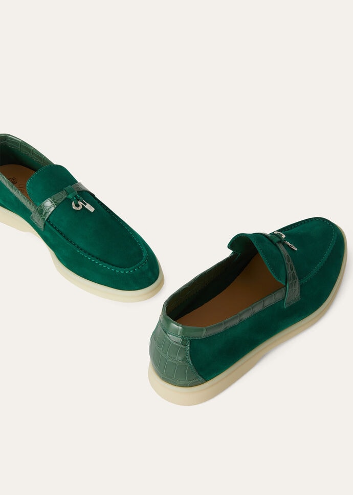 靴 Loro Piana Summer Charms Walk Suede 37 Summer Charms Walk Loafer Suede Natural Light Camel | Loro