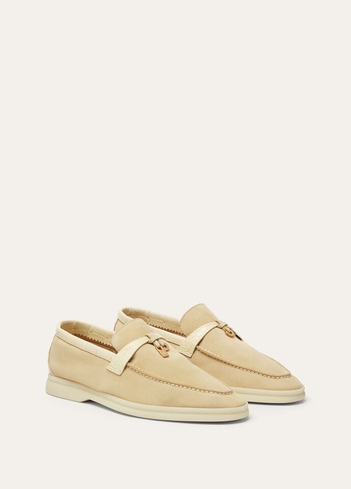 Summer Charms Walk Loafer Deerskin Cream Bignet | Loro Piana US