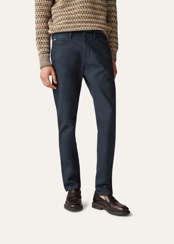 Five-Pocket Trousers Cotton Navy Blue | Loro Piana