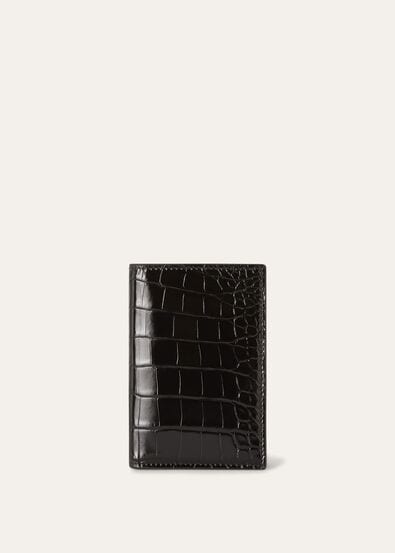 BIFOLD VERTICAL CC HOLDER SOFT SHINY ALLIGATOR