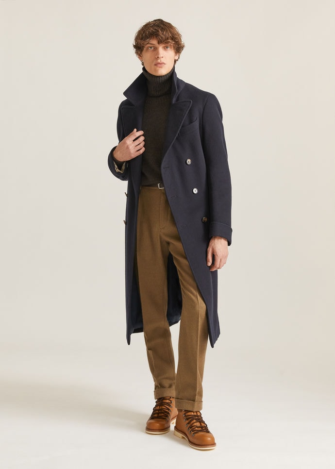 Loro Piana Sergio Coat in Cashmere Navy Blue | Loro Piana