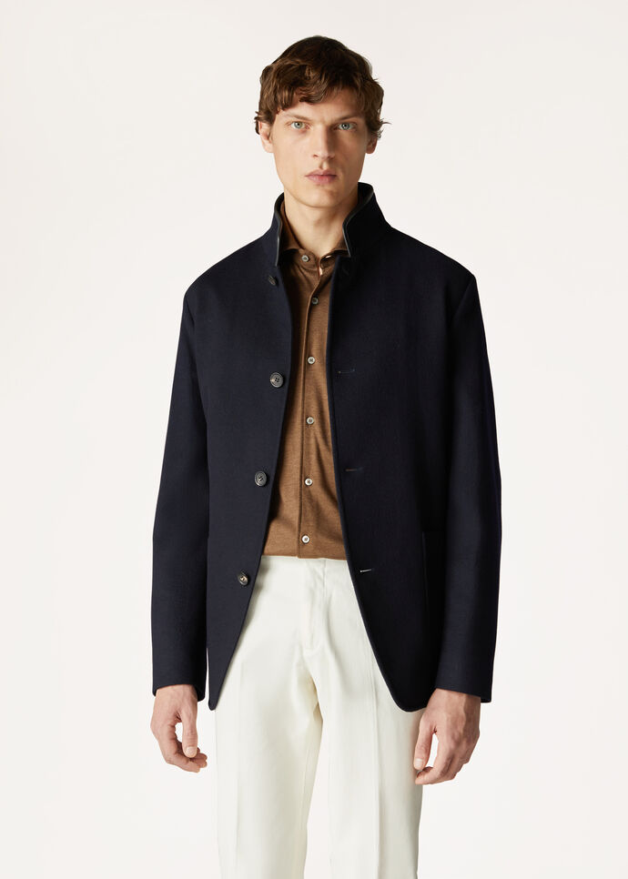 \u003c極美品\u003e LARDINI ブラウン ニットジャケット ブートニエール サイズM状態